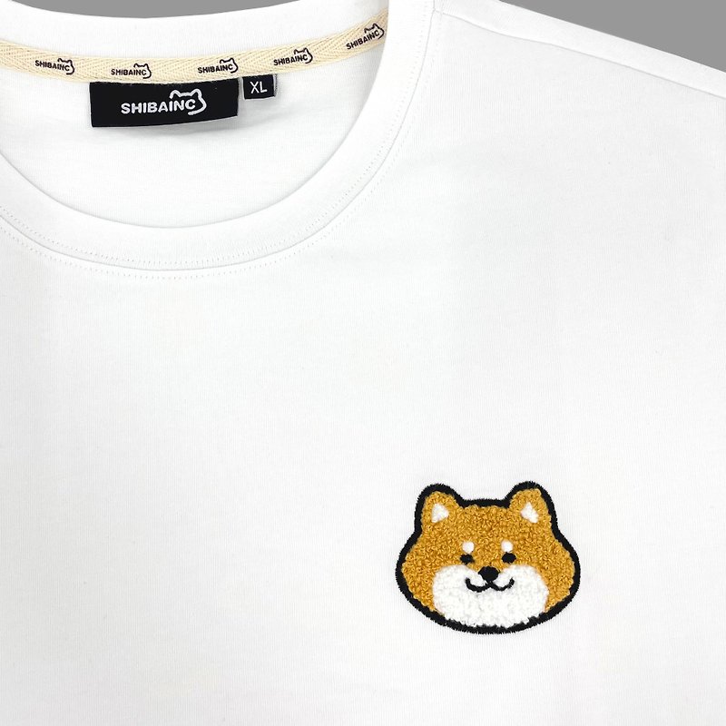 SHIBAINC 柴犬工房 Logo刺繡T卹 - 中性衛衣/T 恤 - 棉．麻 黑色