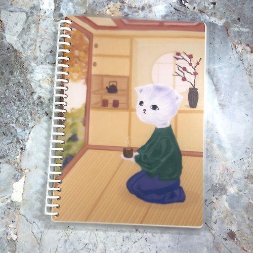 yehuna小宇宙-插畫與手作 貓的茶道/B5筆記本/60張橫線/活頁筆記本