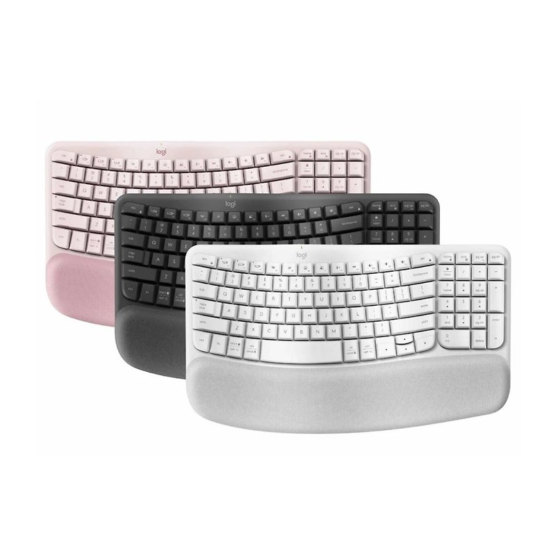 WAVE KEYS Wireless Ergonomic Keyboard (US English) (3 colors) - อุปกรณ์เสริมคอมพิวเตอร์ - วัสดุอื่นๆ สีดำ