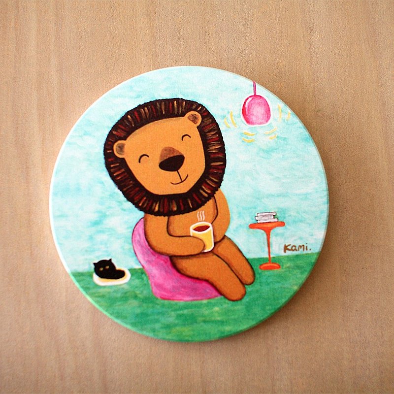 Ceramic Absorbent Coaster∣ Lion Afternoon Tea - Coasters - Porcelain Multicolor