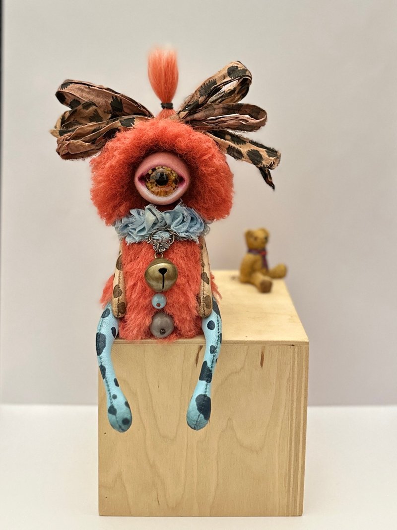 帶鈴鐺的小橘色獨眼巨人 - 公仔/玩偶 - 其他材質 橘色