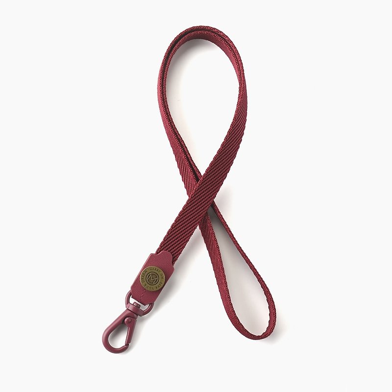 LUSTRE lightweight wear-resistant Japanese button lanyard - wine red - ID & Badge Holders - Polyester Red
