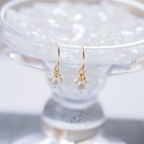 喜羊羊happy sheep jewelry 天然淡水珍珠925純銀鍍金果實耳環