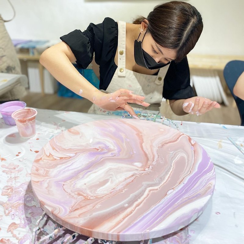 JUJU ART台中フローアニメーション体験流体塗装は、クラスが開いているかどうかを最初にプライベートメッセージが必要です - イラスト/絵画/カリグラフィー - コットン・麻 