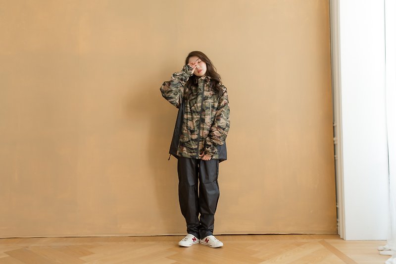 Play cool two-piece raincoat - green camouflage - ร่ม - วัสดุกันนำ้ 