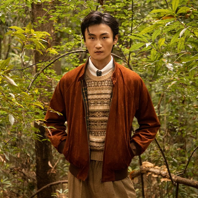 SOARIN英倫復古鹿皮絨外套(24310J85) - 男夾克/外套 - 棉．麻 咖啡色