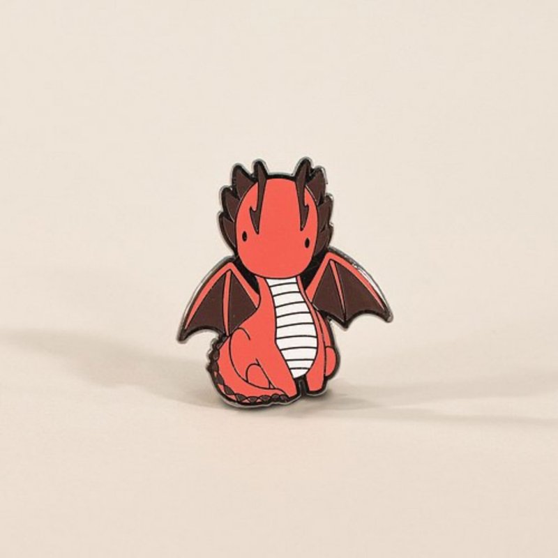 Bellzi | Draggi Enamel Pin-Sitting - Badges & Pins - Enamel Red