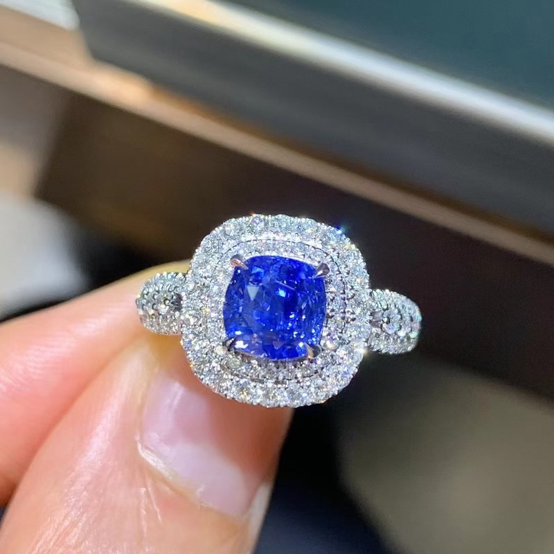 台北オスジュエリー 2.53カラット 非加熱コーンフラワーサファイア - リング・指輪 - 宝石 