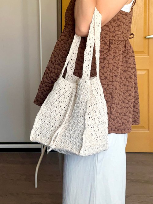 Coco knits something 編織包 • 日常厚片包 • 肩背 • 純棉 • 木棉白