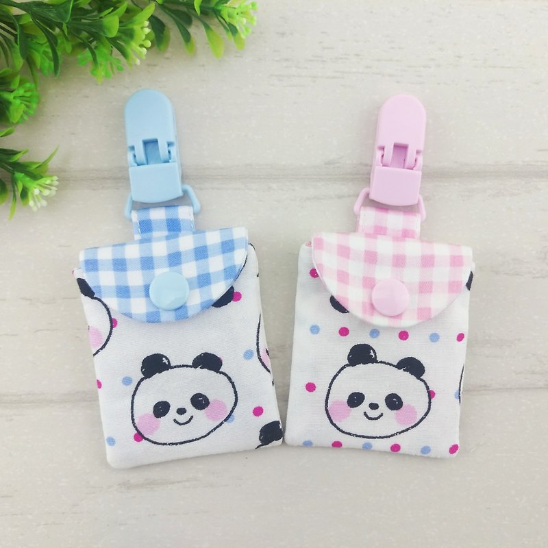 Q version Panda / Panda-2 color optional. Ping Fu bag (can increase 40 embroidered name) - ซองรับขวัญ - ผ้าฝ้าย/ผ้าลินิน สีน้ำเงิน
