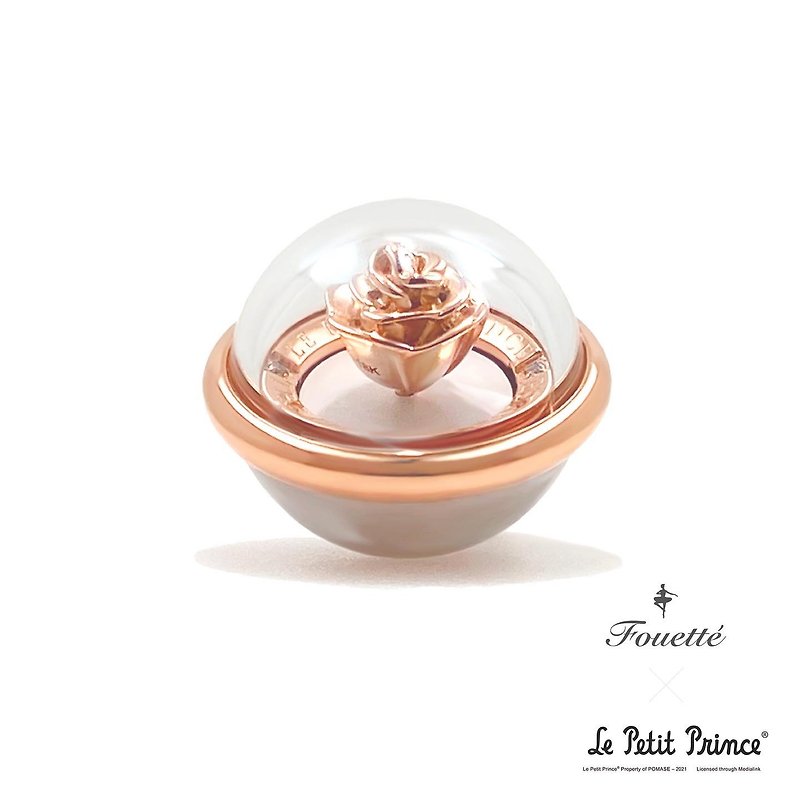 法國官方授權 Le Petit Prince 小王子 B612 星球玫瑰 鑽石項鏈 - 項鍊 - 玫瑰金 金色