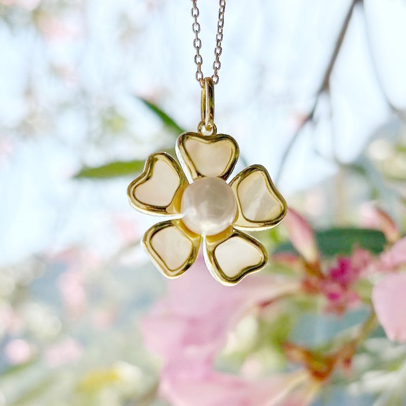 Jeanne Pearl Pendant Necklace – Gold Vermeil - 項鍊 - 純銀 金色