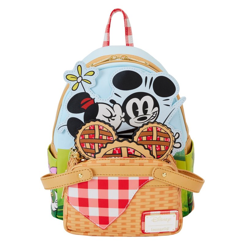 Loungefly Disney Mickey & Friends Picnic Mini Backpack - กระเป๋าเป้สะพายหลัง - หนังเทียม 