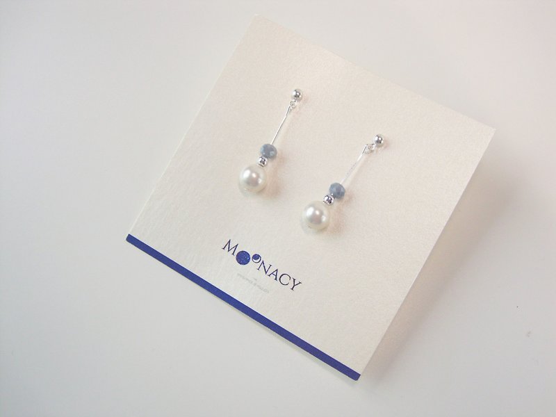 Swarovski Crystal Pearl Earring / Lust Solid Gray - Bracelets - Gemstone White