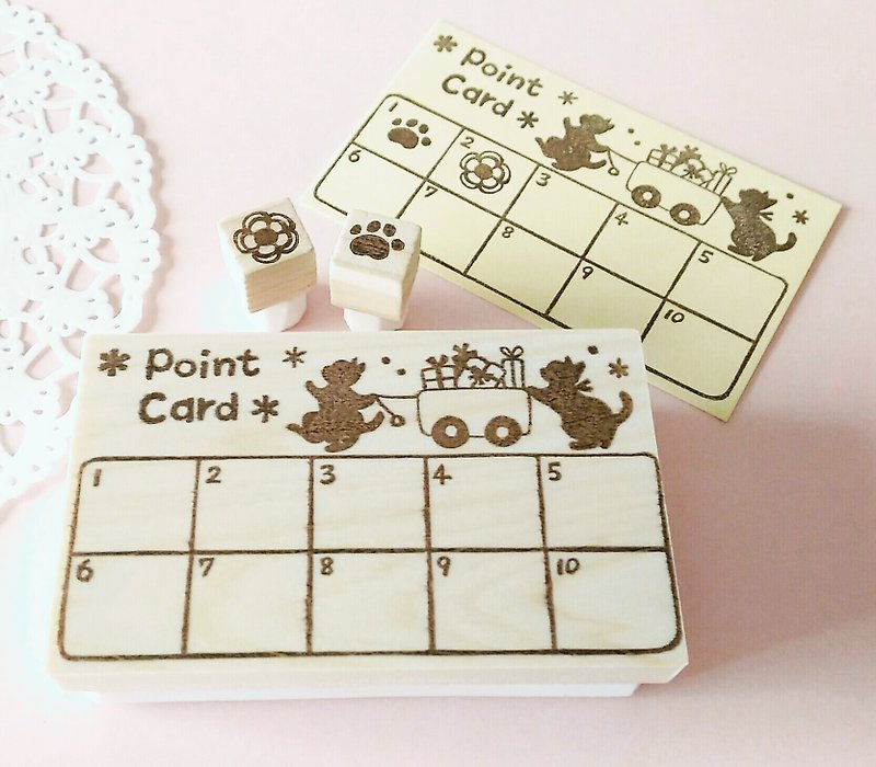 Point card stamp (cat) - ตราปั๊ม/สแตมป์/หมึก - ยาง สีเทา