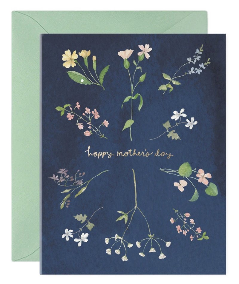 Dark blue flowers mother card - Cards & Postcards - Paper 