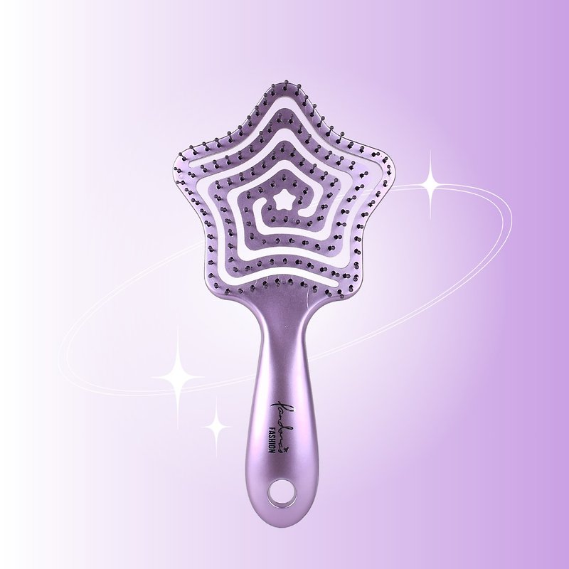 Little Star Lasen3D elastic anti-tangle comb (purple) | Pandora's beauty box - อุปกรณ์แต่งหน้า/กระจก/หวี - พลาสติก 