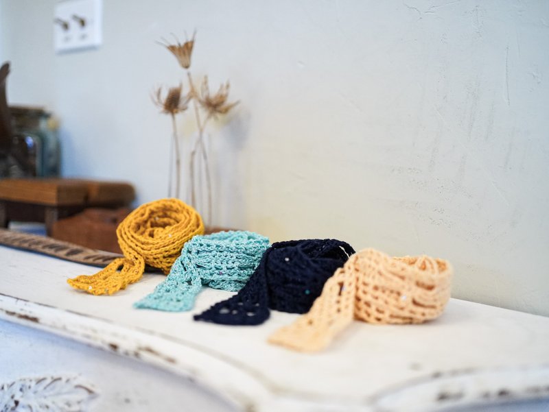 手作-編織圍巾-脖圍-領巾-鉤針款 - 圍巾/披肩 - 棉．麻 