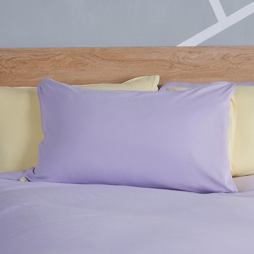 YVONNE COLLECTION以旺傢飾 素面雙色拼接信封式枕套1入-薰衣草紫