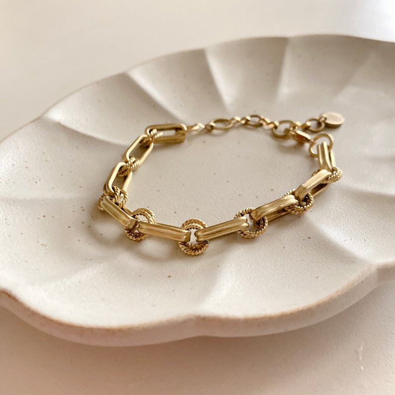 タイム -真鍮ブレスレット - ブレスレット - 銅・真鍮 ゴールド