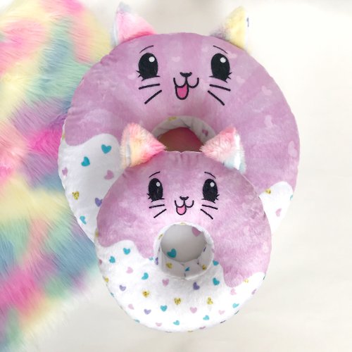 Heart donut , plush donut pillow , piercing pillow , rainbow plush pillow -  Shop LaraSewsForKids Pillows & Cushions - Pinkoi