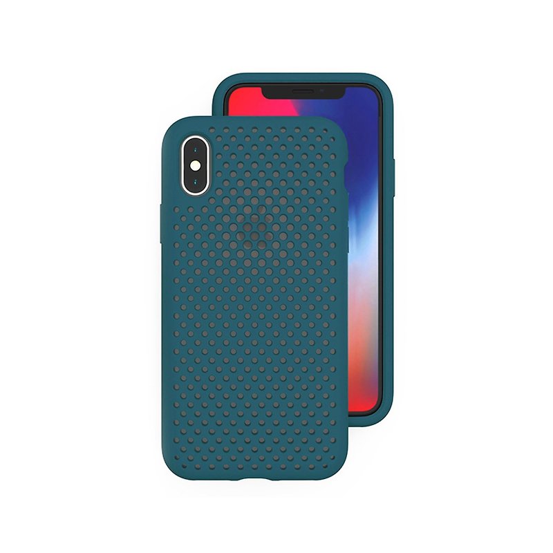 AndMesh iPhoneX/Xs Japan QQ network soft anti-collision protection cover - Lake Green4571384958363 - Phone Cases - Other Materials Green