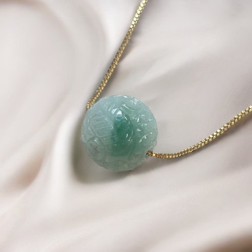 瓔珞珠寶盒 E.L.Jewelry Box 冰糯綠翡翠雕花路路通 | 天然緬甸玉翡翠A貨