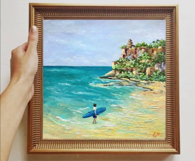 バリ絵画:beach girls｜ホビー・楽器・アート