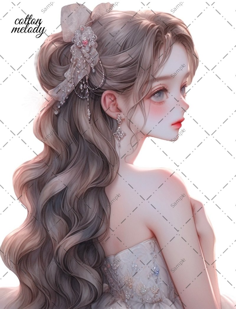 original sticker no.605A 人物ステッカー オリジナルステッカー 人物ステッカー 女の子ステッカー オリジナル人物ステッカー - 貼紙 - 紙 