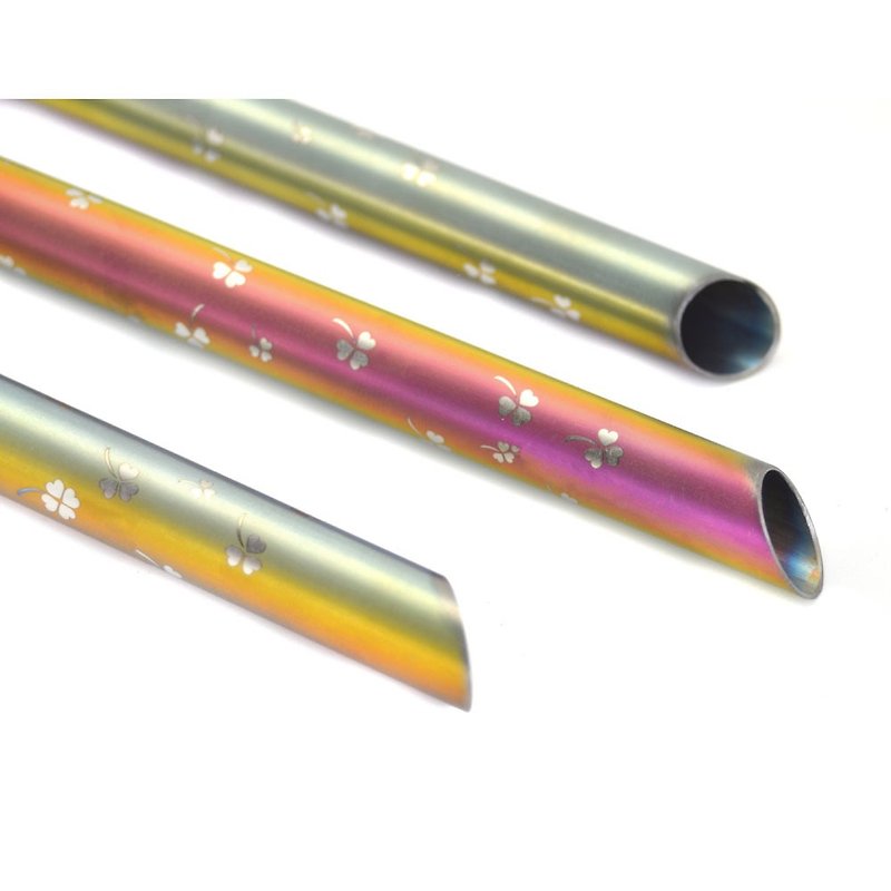TiStraw Titanium Straw - Clover (12 mm) - Reusable Straws - Other Metals Multicolor