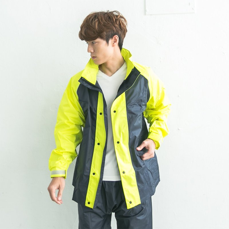 Wind Two-Piece Raincoat - Fluorescent - Umbrellas & Rain Gear - Waterproof Material Yellow