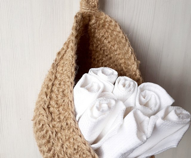 Hanging basket best sale for towels