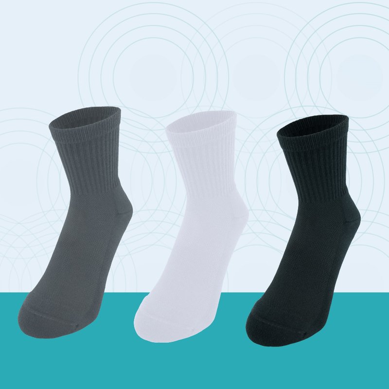 Antibacterial and deodorant. Towel air cushion socks | 3 colors - ถุงเท้า - ผ้าฝ้าย/ผ้าลินิน ขาว