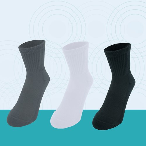 ZILA SOCKS | 台灣織襪設計品牌 抗菌除臭.毛巾氣墊中統襪 |3色