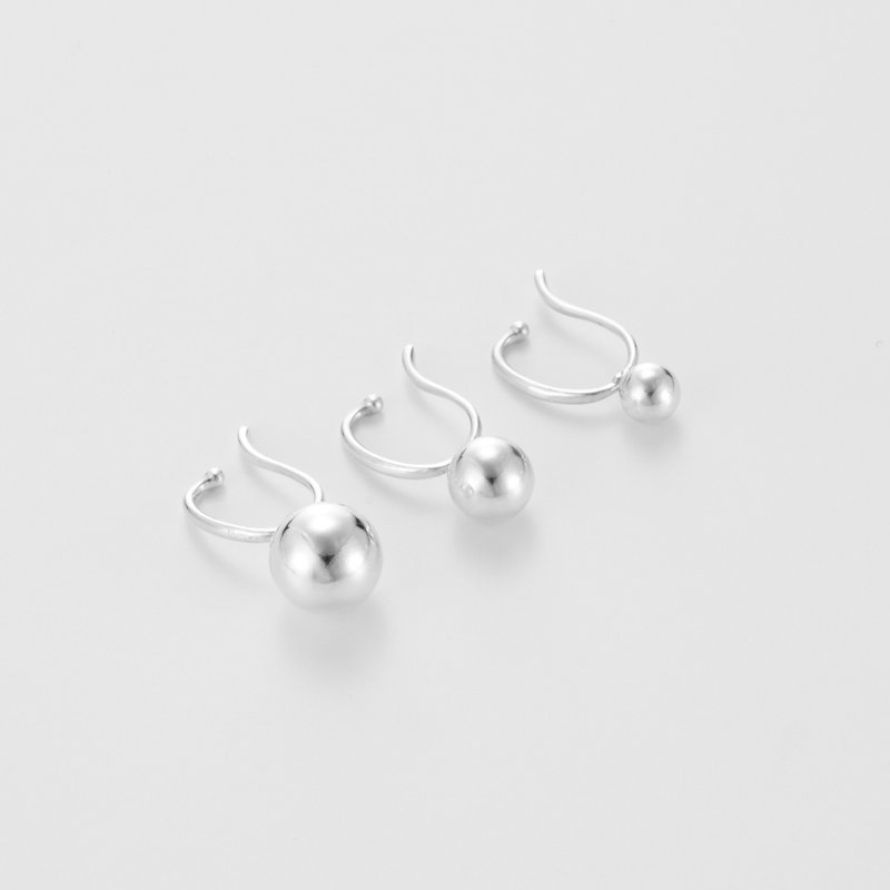 Pom Pom 澎澎 - 耳環/耳夾/耳骨夾 - 純銀 