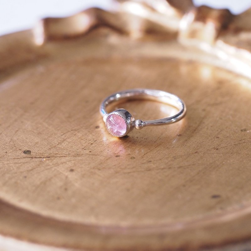 碧璽 電氣石 手工純銀戒指 Tourmaline Sterling Silver ring - 戒指 - 半寶石 粉紅色