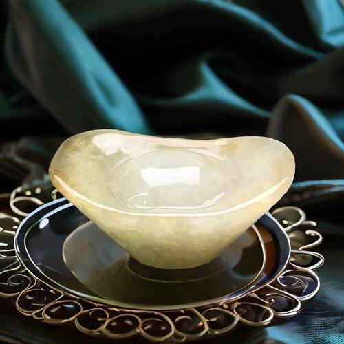 瓔珞珠寶盒 E.L.Jewelry Box 【招財進寶】飄黃翡翡翠元寶 | 天然緬甸玉翡翠A貨 | 送禮