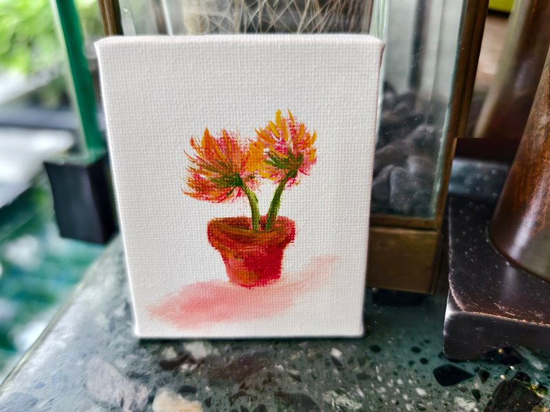 迷你掛畫/裝飾畫/療癒畫/無框畫/壓克力水彩畫/花卉畫 - 海報/掛畫/掛布 - 棉．麻 