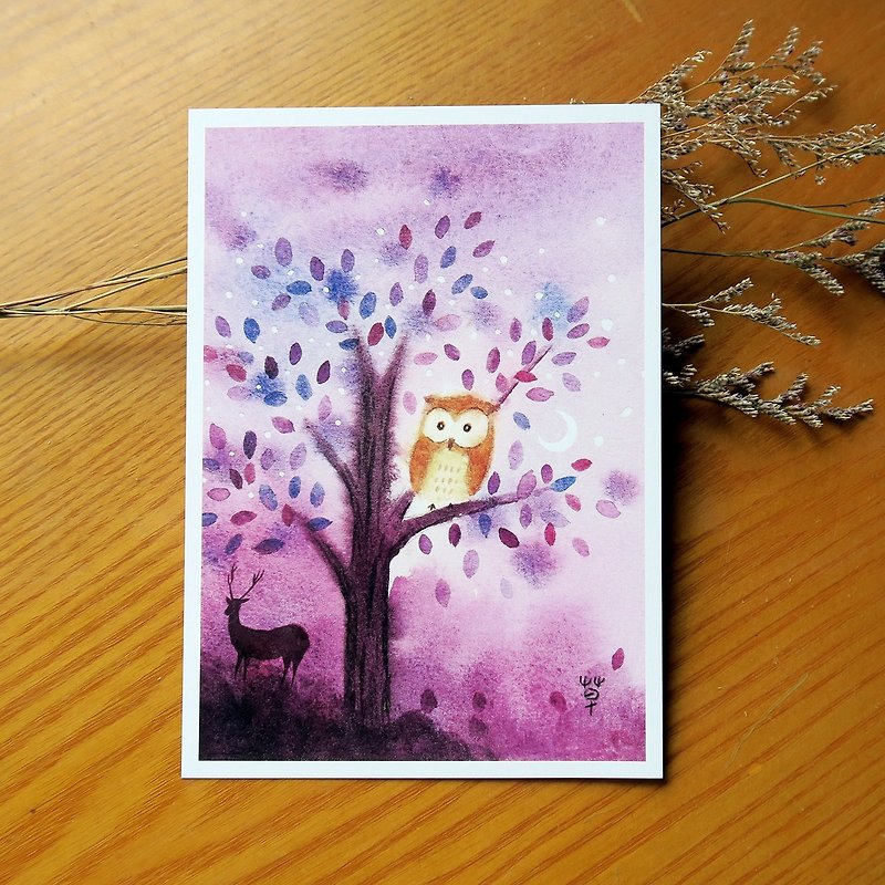 靜靜的夜 明信片 - 心意卡/卡片 - 紙 紫色