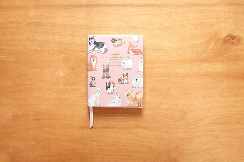 Paper Notebooks & Journals Pink - SELF-LAYOUT DESIGN PLANNER : Puppy Love