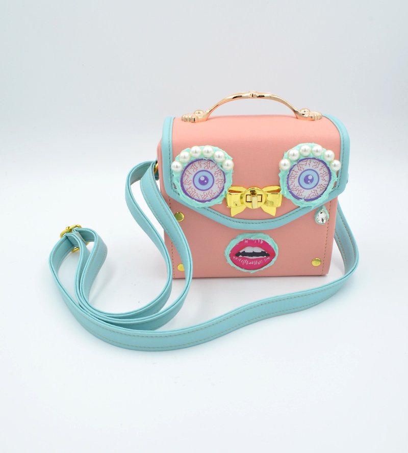 TIMBEE LO Eye Monster Pink Box Bag Bag Bag Lake Blue Shoulder Bag - Messenger Bags & Sling Bags - Waterproof Material Pink