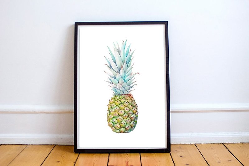 【Pineapple】Limited Edition Watercolor Print. Tropical Fruit Painting Wall Art. - Posters - Paper 