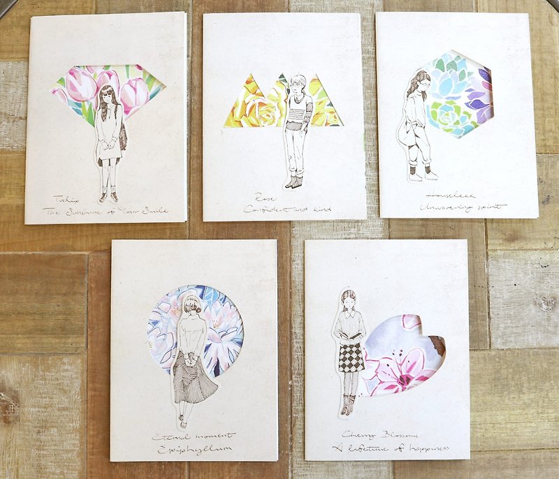 Handmade flower language series cards~ (can be combined with three-color similar painting) - Cards & Postcards - Paper 