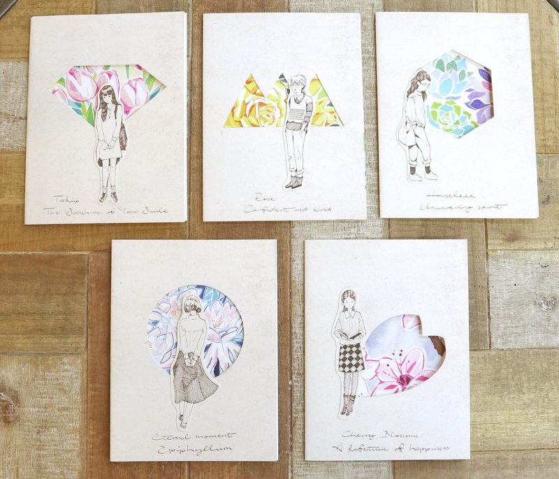 Handmade flower language series cards~ (can be combined with three-color similar painting) - Cards & Postcards - Paper 