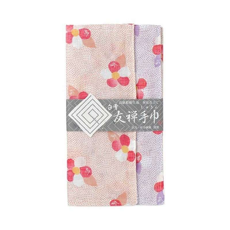 京友禪染雙面巾 / 茶花 紅+紫 - 桌布/桌巾/餐墊 - 棉．麻 