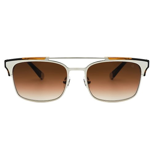 HEX Eyewear 墨鏡 | 太陽眼鏡 | 硬派線條褐色金屬框 | 義大利製|金屬鏡框眼鏡