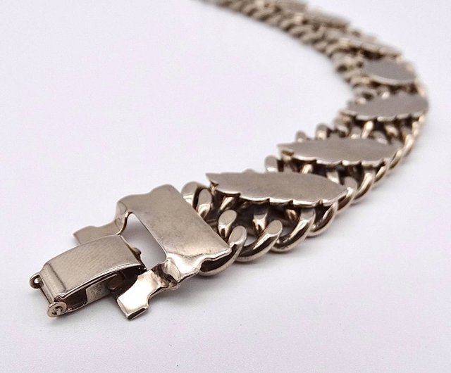 【売り切り御免！】 USA 50s vintage panic-art Shop - bracelet design leaf silver その他