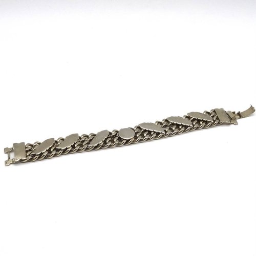 50s USA vintage silver leaf design bracelet - Shop panic-art