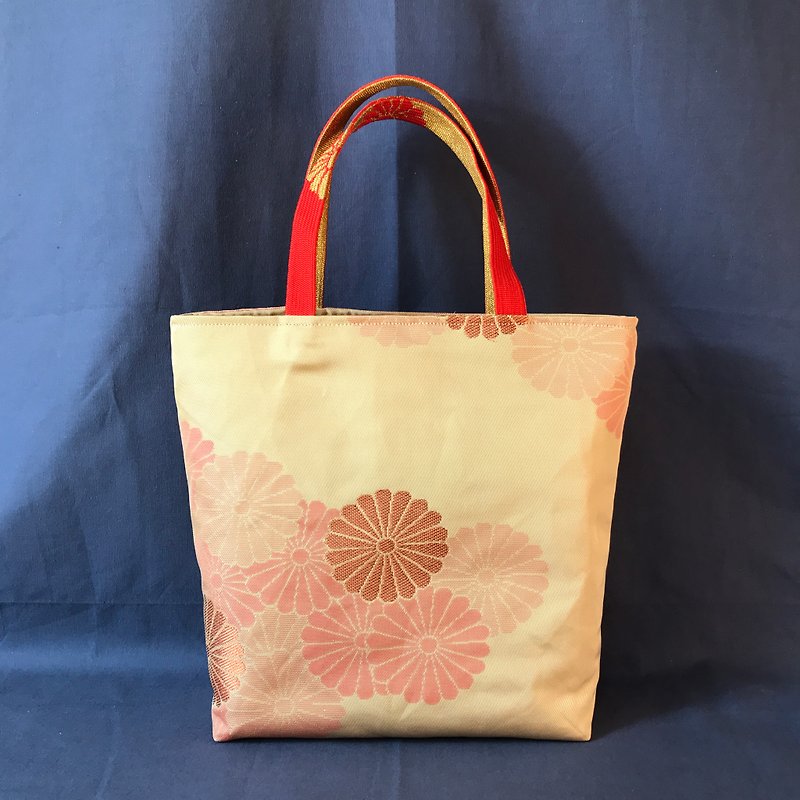 Kimono Obi Obijime Remake Tote bag - กระเป๋าถือ - ผ้าไหม สีเหลือง