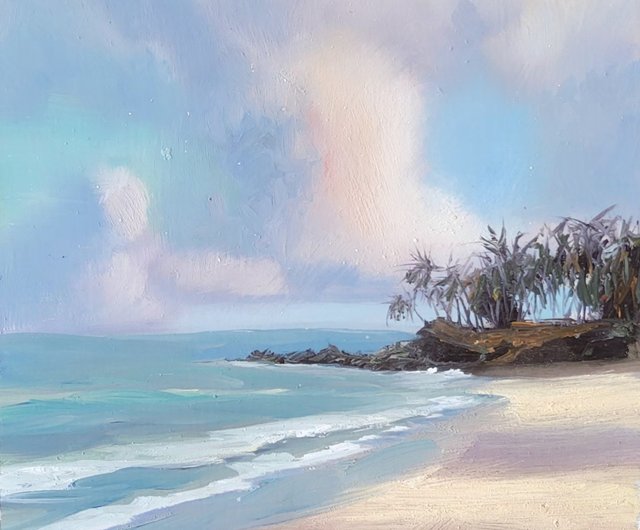 幻想的な海の景色 パステル画 原画 幻想的な海の景色 パステル画 原画